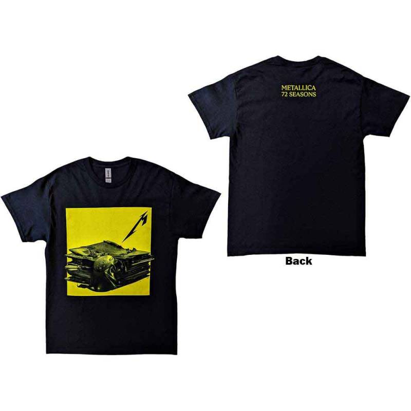 【予約商品】METALLICA バンドTシャツ ユニセックス: 72 Seasons Burnt Vinyl (Black) (Back Print)