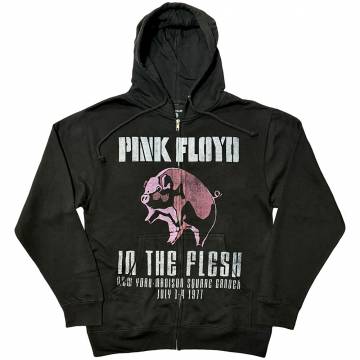 【予約商品】PINK FLOYD Unisex Zipped Hoodie: In The Flesh (Black) - BLACK