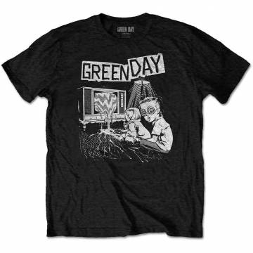 【予約商品】GREEN DAY バンドTシャツ ユニセックス: TV Wasteland (Black) - BLACK