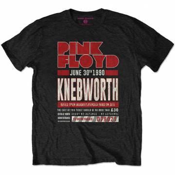 【予約商品】PINK FLOYD バンドTシャツ ユニセックス: Knebworth '90 Red (Black) - BLACK