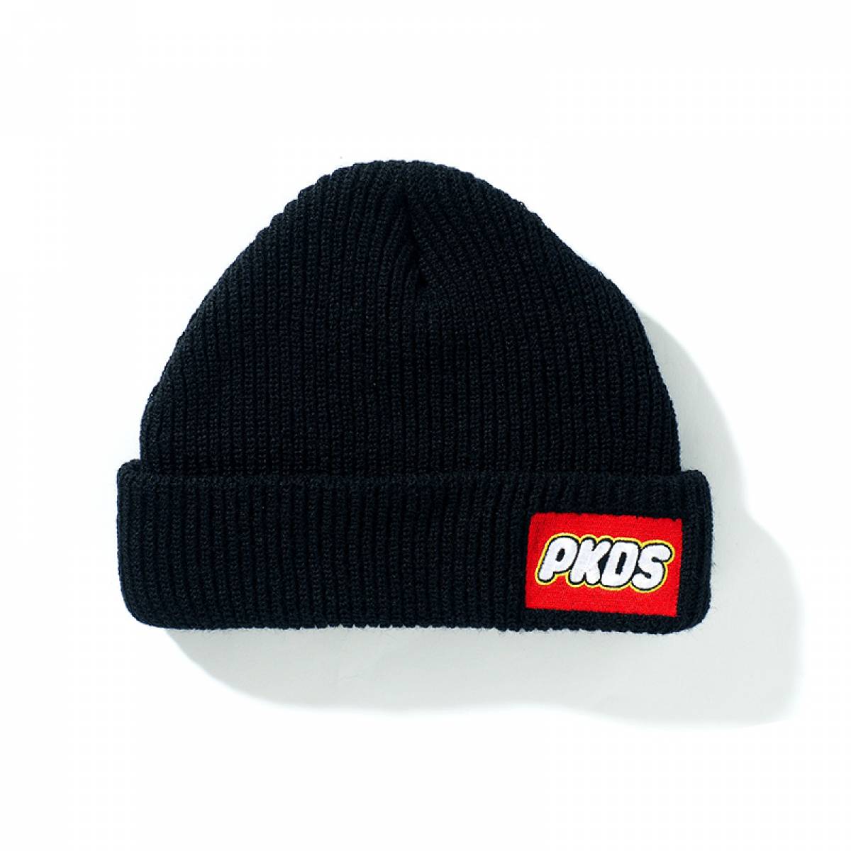 PUNK DRUNKERS ブロック風ロゴニットCAP - BLACK