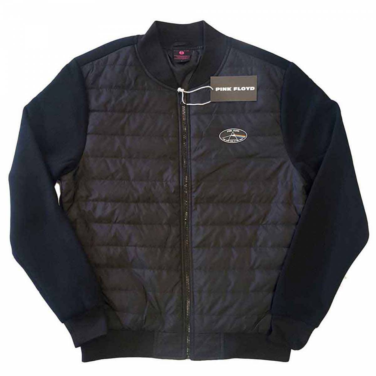 【予約商品】PINK FLOYD Unisex Quilted Jacket: Dark Side of the Moon Oval (Black) - BLACK
