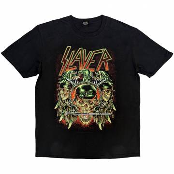 【予約商品】SLAYER バンドTシャツ ユニセックス: Prey with Background (Black) - BLACK