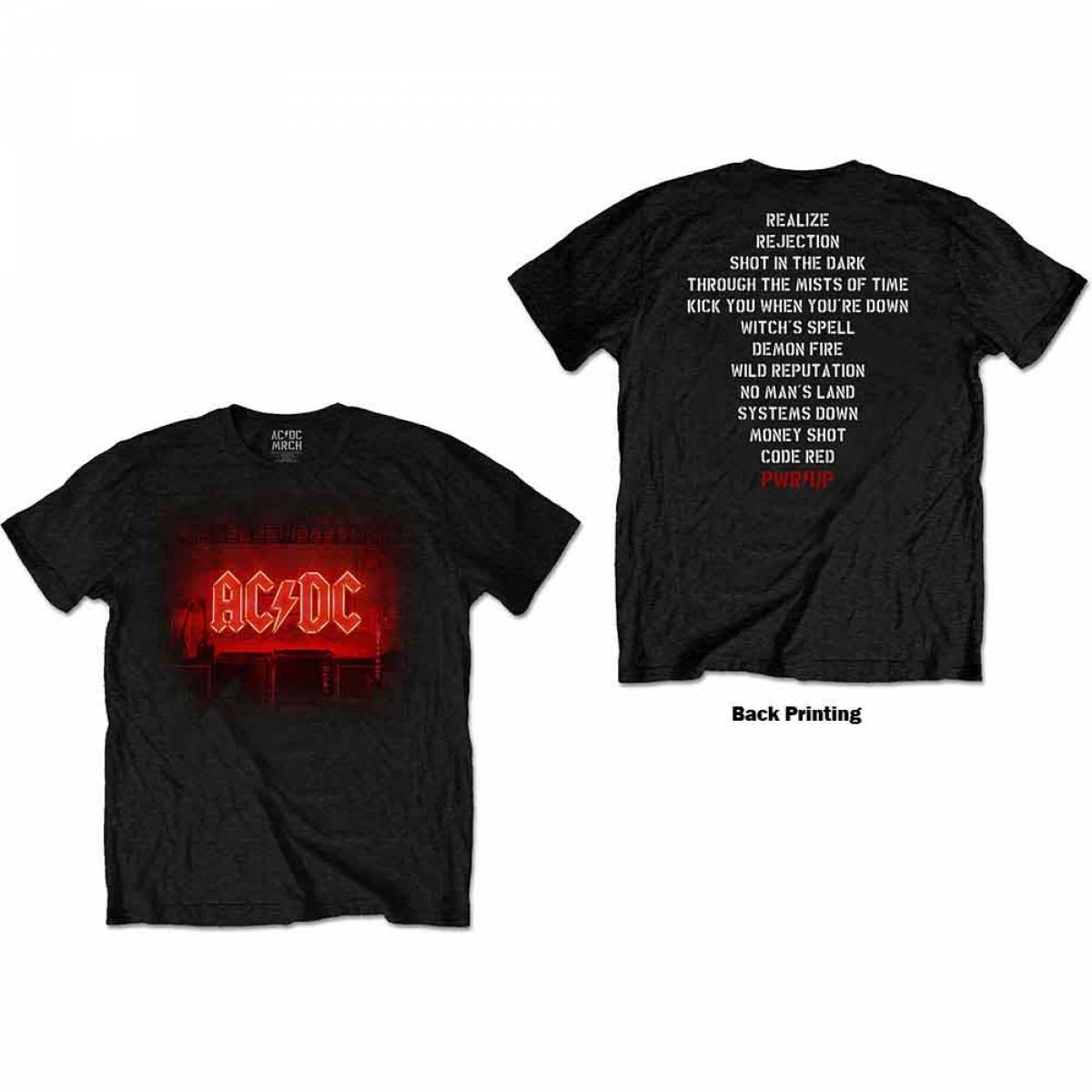 【予約商品】AC/DC ユニセックスTシャツ: Dark Stage/Track list (Back Print)