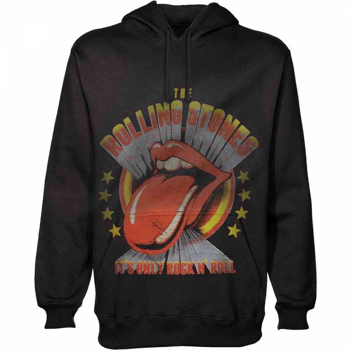 【予約商品】THE ROLLING STONES Unisex Pullover Hoodie: It's Only Rock 'n Roll (Black) - BLACK