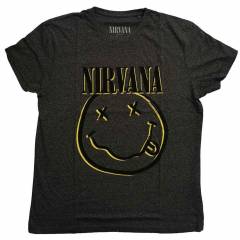 【予約商品】NIRVANA バンドTシャツ ユニセックス: Inverse Happy Face (Brindle)