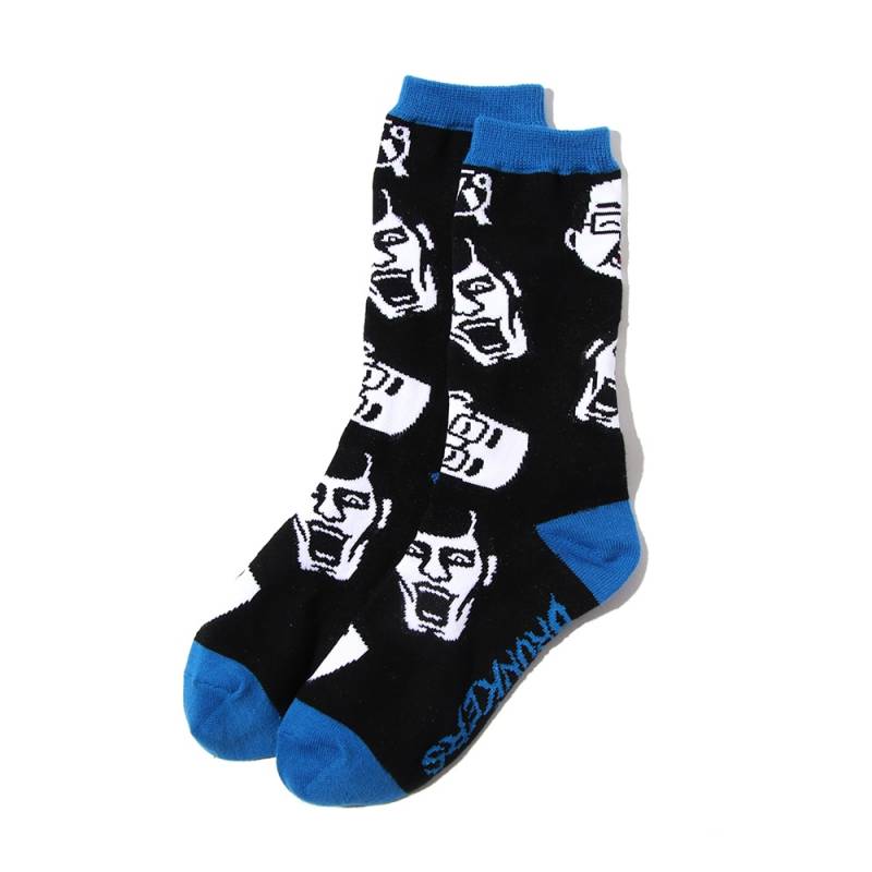 【予約商品】PUNK DRUNKERS (パンク・ドランカーズ) ［PDSxデハラユキノリ］サトシとアイツ靴下 - BLACK