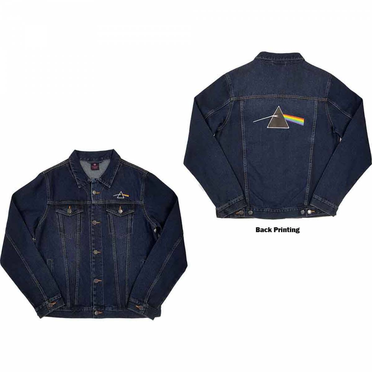 【予約商品】PINK FLOYD Unisex Denim Jacket: Dark Side of the Moon Oval (Denim Blue) (Back Print) - DENIM BLUE