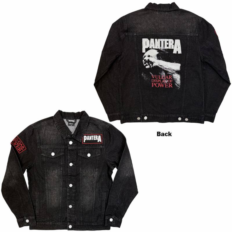 【予約商品】PANTERA Unisex Denim Jacket: Vulgar Display of Power (Black) (Back & Sleeve Print)
