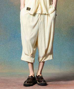 【予約商品】glamb(グラム)GB0225/P11 : Glamour Crepe Cropped Pants / グラマークレープクロップドパンツ - White