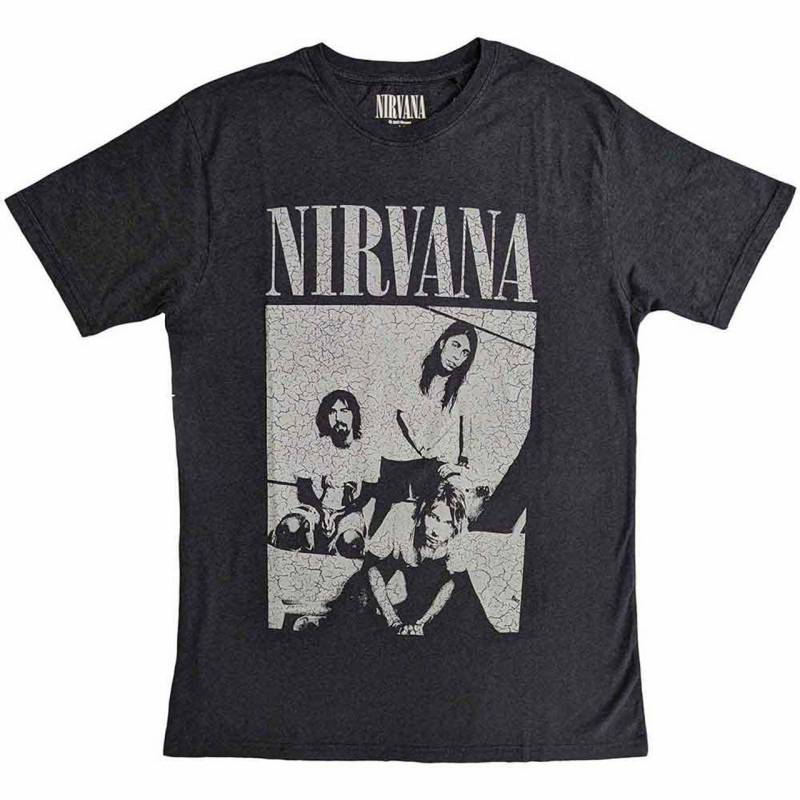 【予約商品】NIRVANA Unisex Distressed バンドTシャツ: Sitting (Black)