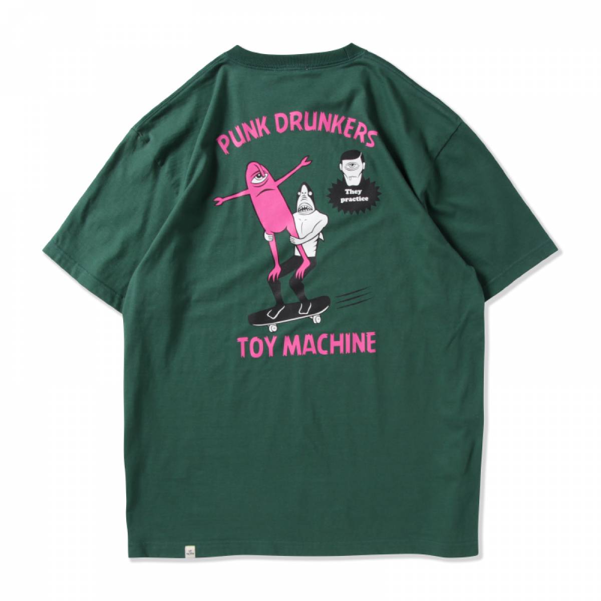 PUNK DRUNKERS × TOY MACHINE 組体操TEE - D.GREEN