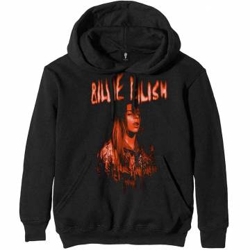 【予約商品】BILLIE EILISH Unisex Pullover Hoodie: Spooky Logo (Black) - BLACK