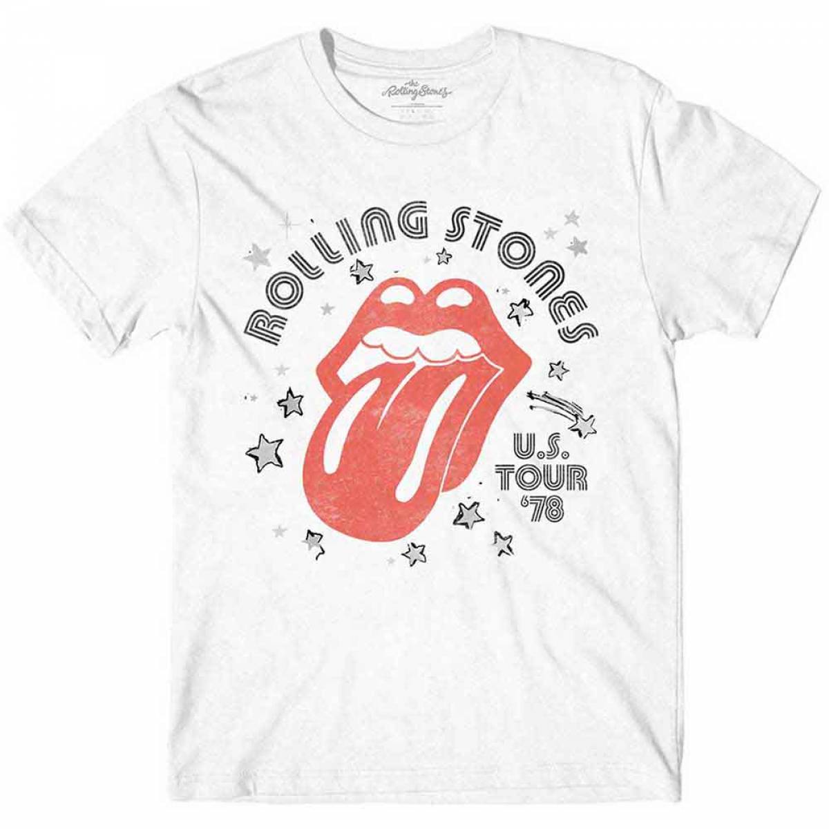 【予約商品】THE ROLLING STONES バンドTシャツ ユニセックス: Aero Tongue (White) - WHITE
