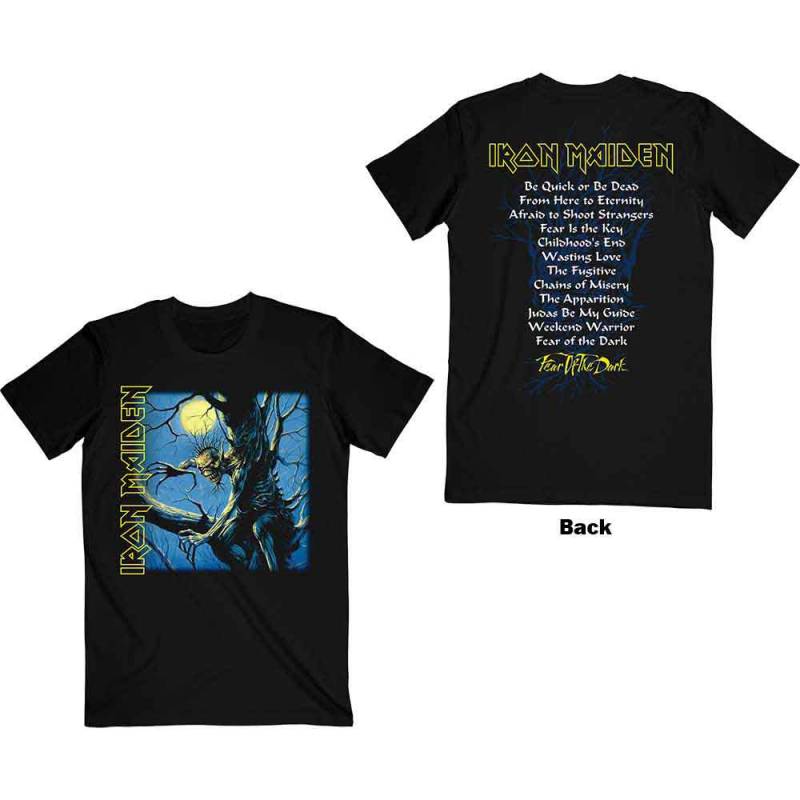 【予約商品】IRON MAIDEN バンドTシャツ ユニセックス: Fear of the Dark Album Track listing (Black) (Back Print)