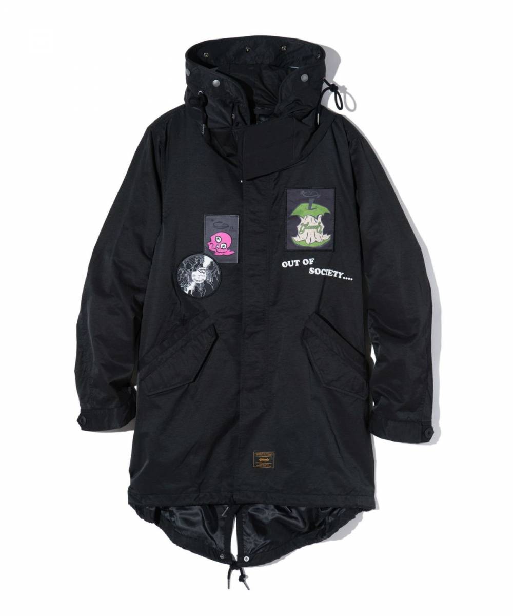 【予約商品】glamb(グラム) GB0424/JKT05 : Emblem High Neck Mods Coat - Black