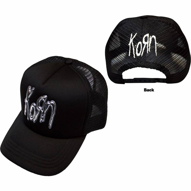 【予約商品】KORN Unisex Mesh Back Cap: Sonic Silver Logo (Black) (Back Print)
