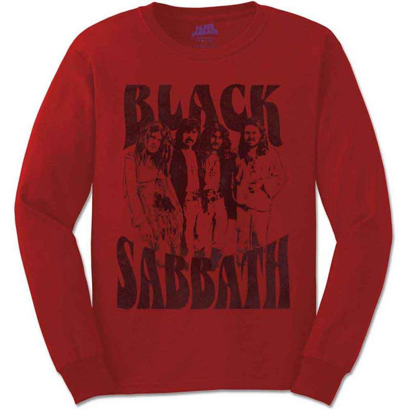 【予約商品】BLACK SABBATH Unisex Long Sleeve バンドTシャツ: Band and Logo (Red)