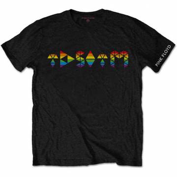 【予約商品】PINK FLOYD バンドTシャツ ユニセックス: Dark Side Prism Initials (Black) - BLACK