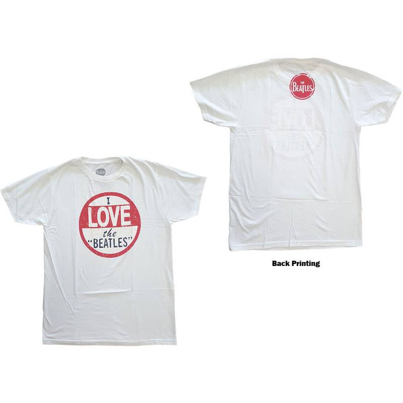 【予約商品】THE BEATLES バンドTシャツ ユニセックス: Vintage I Love THE BEATLES (White) (Back Print) (LOS)