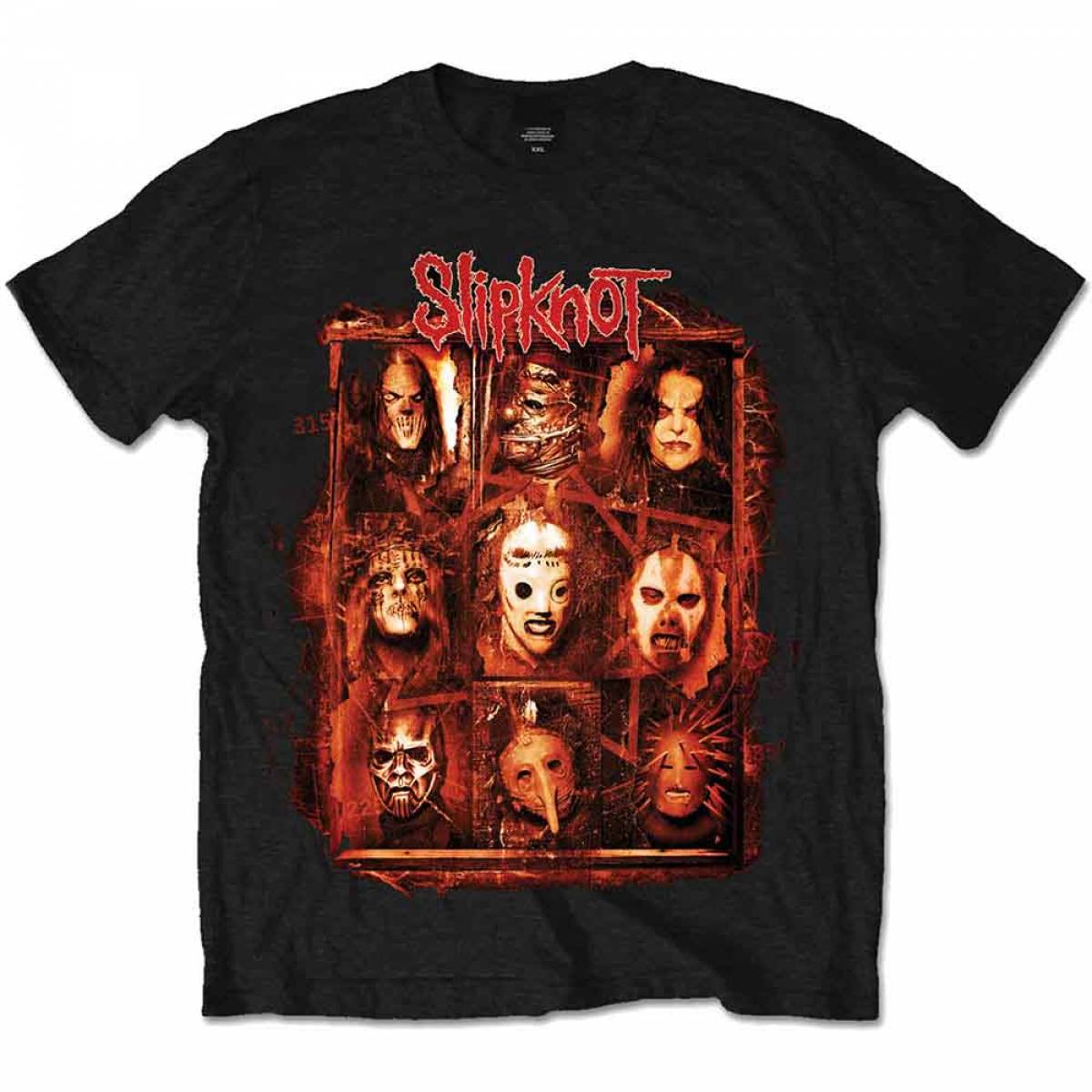 【予約商品】SLIPKNOT バンドTシャツ ユニセックス: Rusty Face (Black) (Back Print) - BLACK