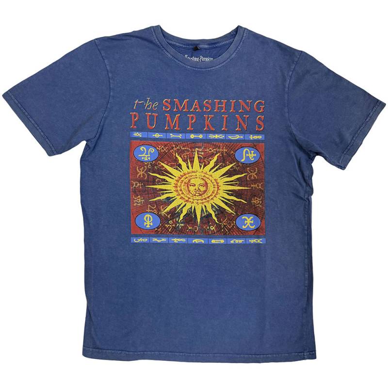 【予約商品】THE SMASHING PUMPKINS Unisex Stone Wash バンドTシャツ: Sun Box (Denim Blue) - DENIM BLUE