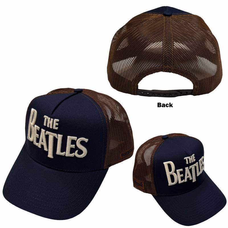 【予約商品】THE BEATLES Unisex Mesh Back Cap: Drop T Logo & Apple (Navy Blue & Brown)