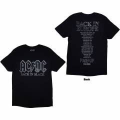 【予約商品】AC/DC バンドTシャツ ユニセックス: Back In Black PWR-UP EU Tour '24 (Black) (Back Print & Ex-Tour) - BLACK