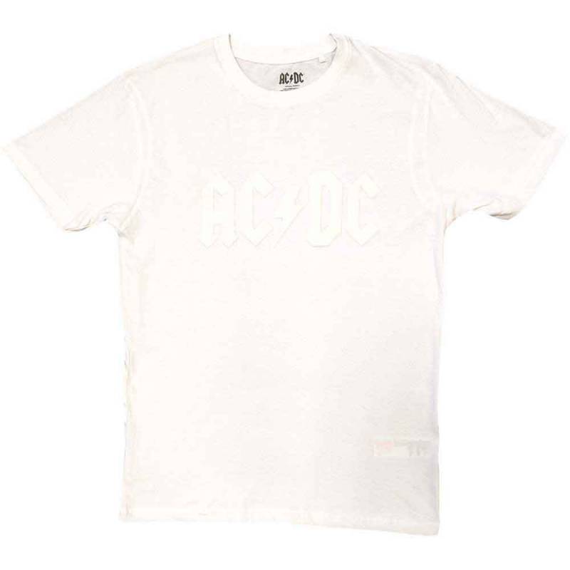 【予約商品】AC/DC バンドTシャツ ユニセックス: Logo (White) (Hi-Build) - WHITE