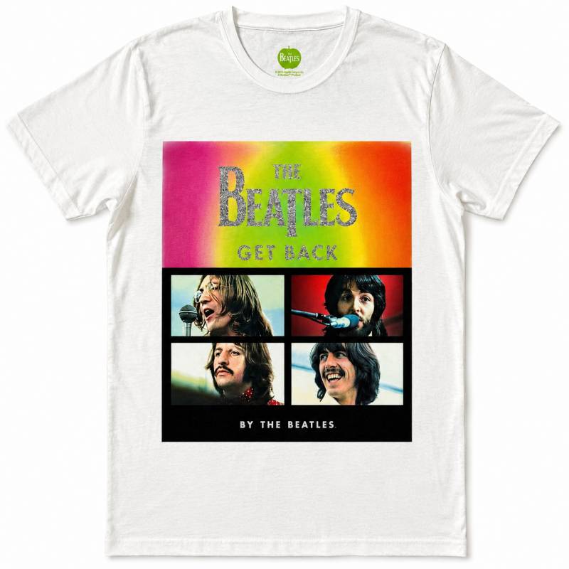 【予約商品】THE BEATLES バンドTシャツ ユニセックス: Album Faces Gradient Silver Printing (White) (Embellished)