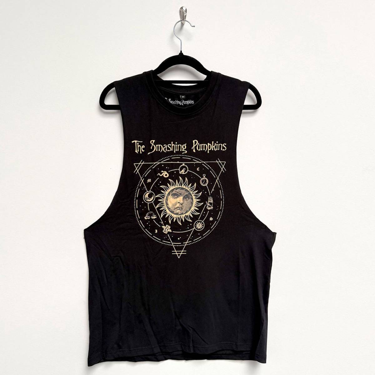 【予約商品】THE SMASHING PUMPKINS Unisex Vest バンドTシャツ: Celestial Sun (Black) - BLACK