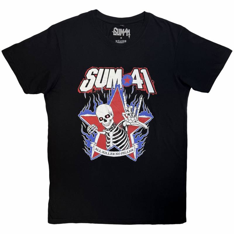 【予約商品】Sum 41 Unisex Premium Carbon バンドTシャツ: All Killer No Filler Skeleton (Black)