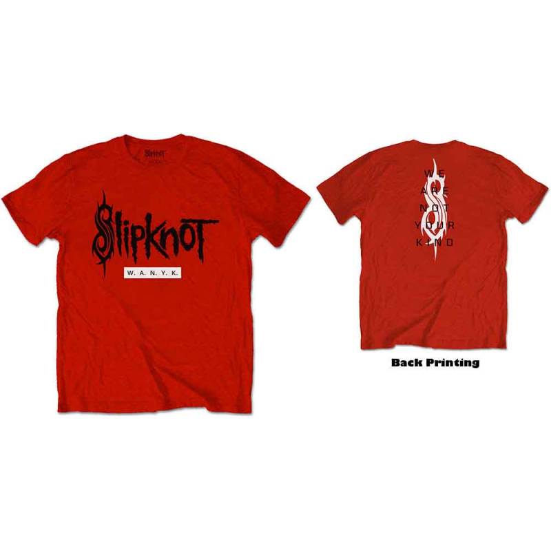 【予約商品】SLIPKNOT バンドTシャツ ユニセックス: WANYK (Red) (Back Print) - RED