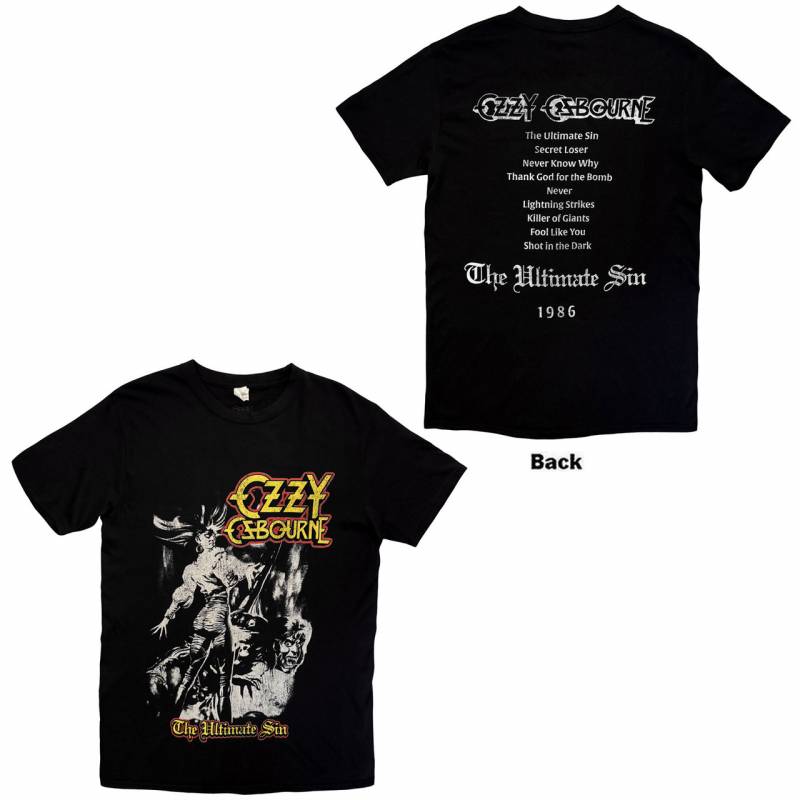 【予約商品】OZZY OSBOURNE バンドTシャツ ユニセックス: Ultimate Sin Tribute (Black) (Back Print)