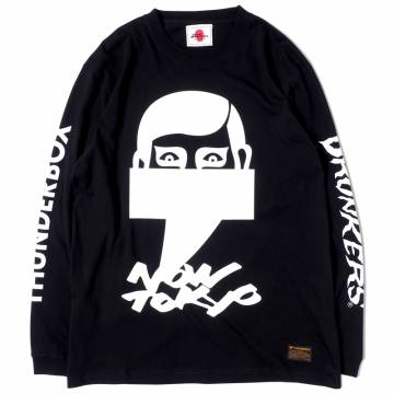 PUNK DRUNKERS [PDSxTHUNDERBOX]NOW TOKYOロンTEE - BLACK