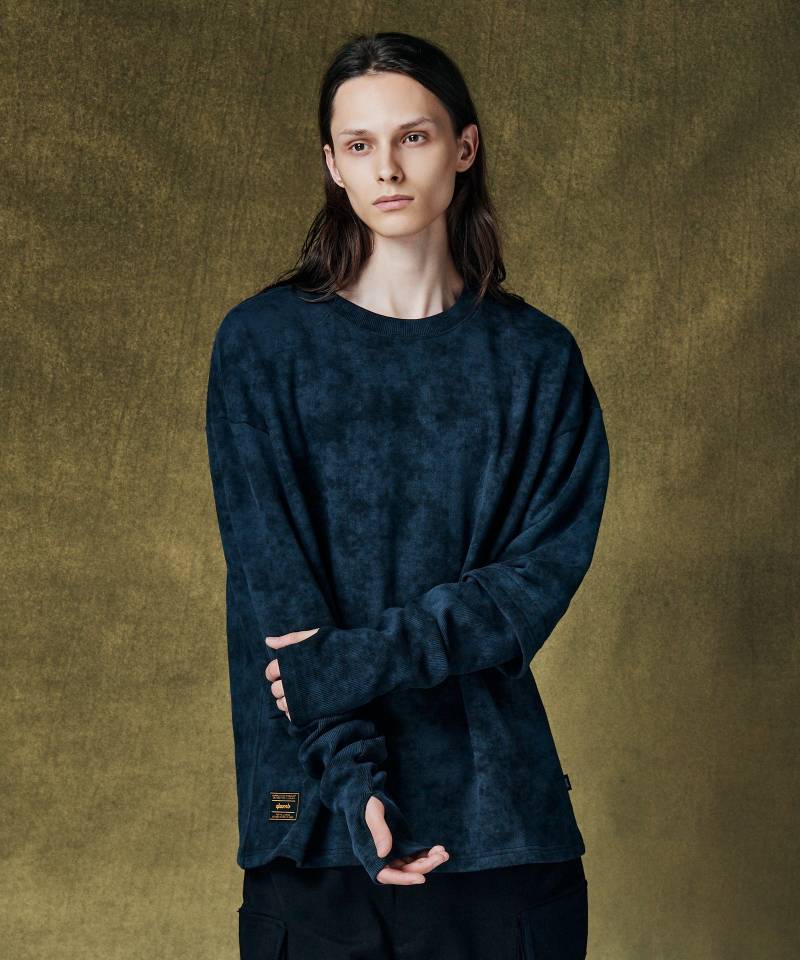 【予約商品】glamb(グラム) Layered Sleeves Sweat / レイヤードスリーブスウェット - Black