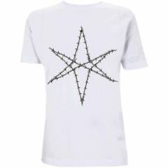 【予約商品】BRING ME THE HORIZON バンドTシャツ ユニセックス: Barbed Wire (White) (Back Print) - WHITE