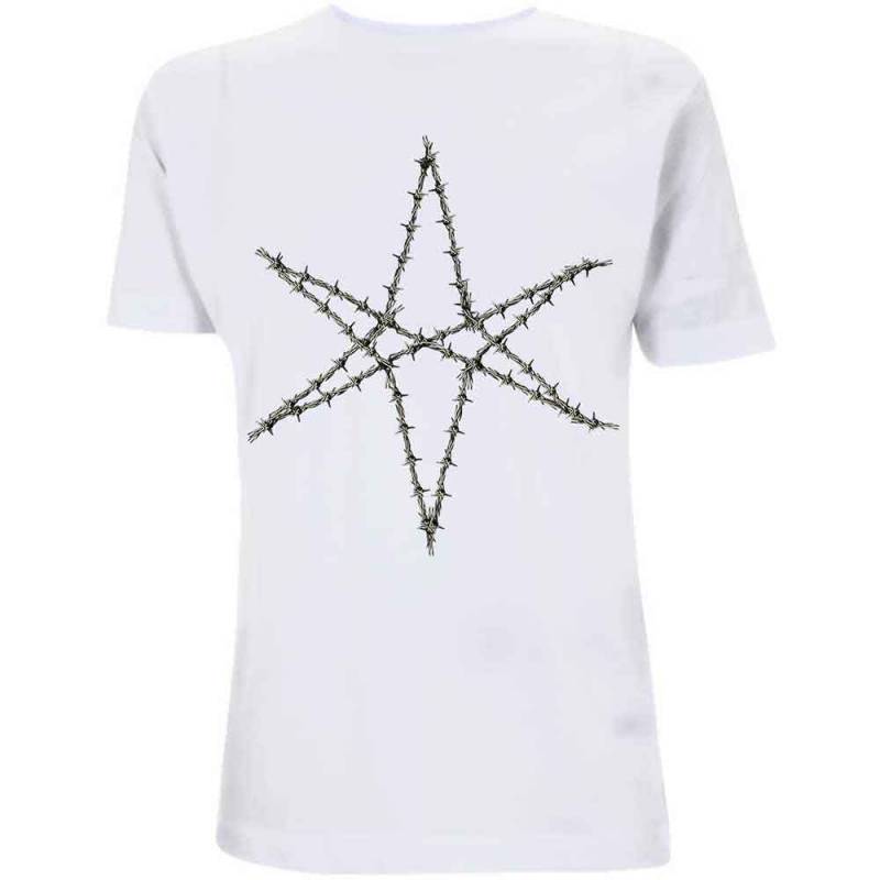 【予約商品】BRING ME THE HORIZON バンドTシャツ ユニセックス: Barbed Wire (White) (Back Print) - WHITE