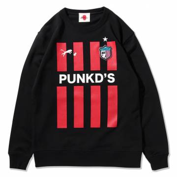 【予約商品】PUNK DRUNKERS (パンクドランカーズ)サッカートレーナー - BLACK