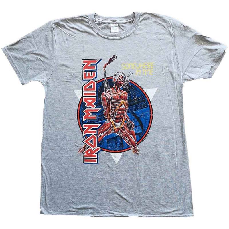 【予約商品】IRON MAIDEN バンドTシャツ ユニセックス: Somewhere in Time (Grey)