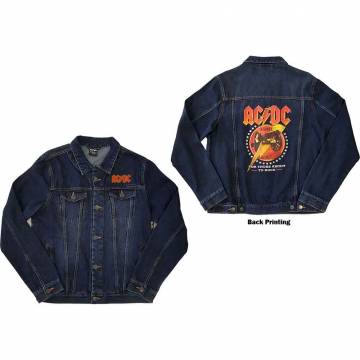 【予約商品】AC/DC Unisex Denim Jacket: About To Rock (Denim Blue) (Back Print) - DENIM BLUE