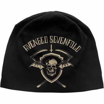 【予約商品】AVENGED SEVENFOLD Unisex Beanie Hat: Shield (Black) - BLACK