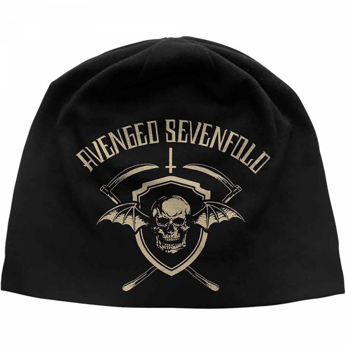 【予約商品】AVENGED SEVENFOLD Unisex Beanie Hat: Shield (Black) - BLACK