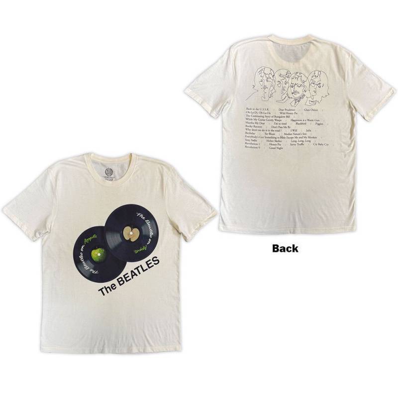 【予約商品】THE BEATLES バンドTシャツ ユニセックス: THE BEATLES On Apple (Natural) (Back Print)