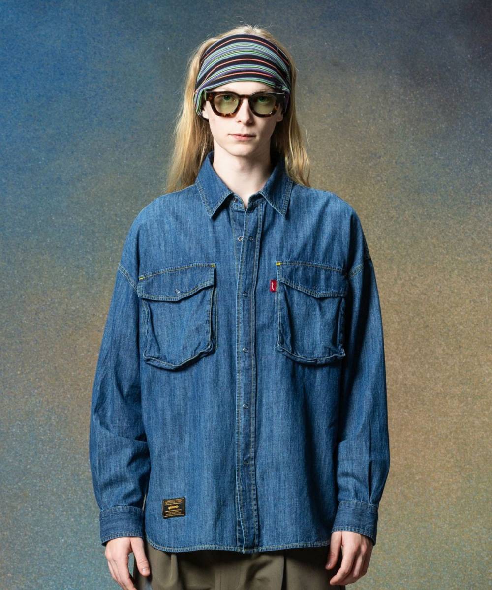 【予約商品】glamb(グラム)GB0225/SH09 : All Time Denim Shirt / オールタイムデニムシャツ - Indigo
