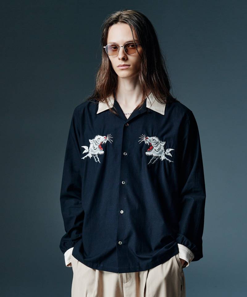 【予約商品】glamb(グラム) Ska Bowling Shirt / スカボウリングシャツ - Black