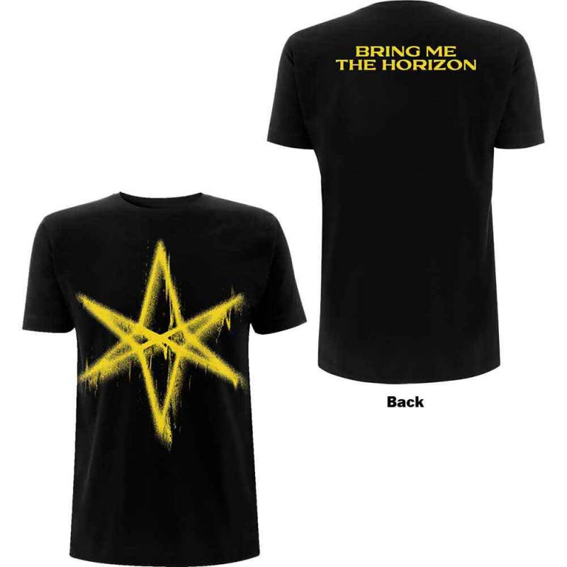 【予約商品】BRING ME THE HORIZON バンドTシャツ ユニセックス: Spray Hex (Black) (Back Print)
