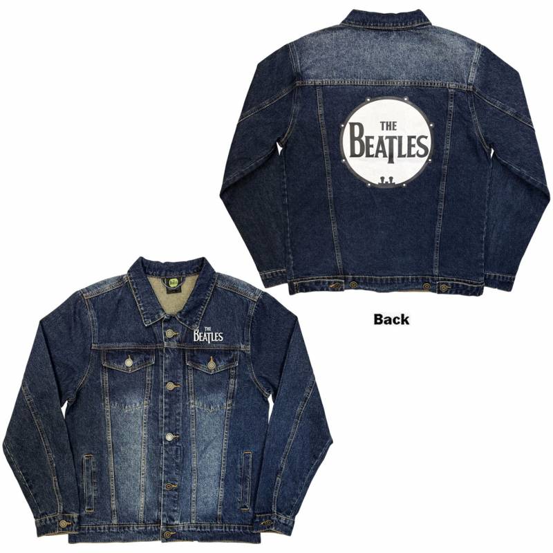 【予約商品】THE BEATLES Unisex Denim Jacket: Drum Logo (Denim Blue) (Back Print)