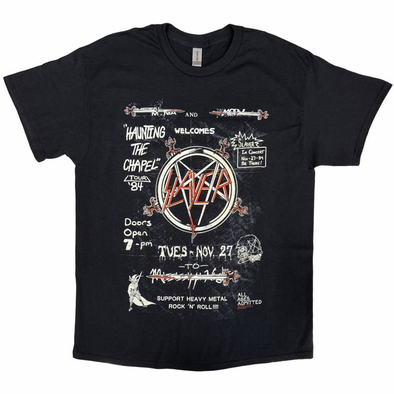 【予約商品】SLAYER バンドTシャツ ユニセックス: Haunting 84 Flier (Black)