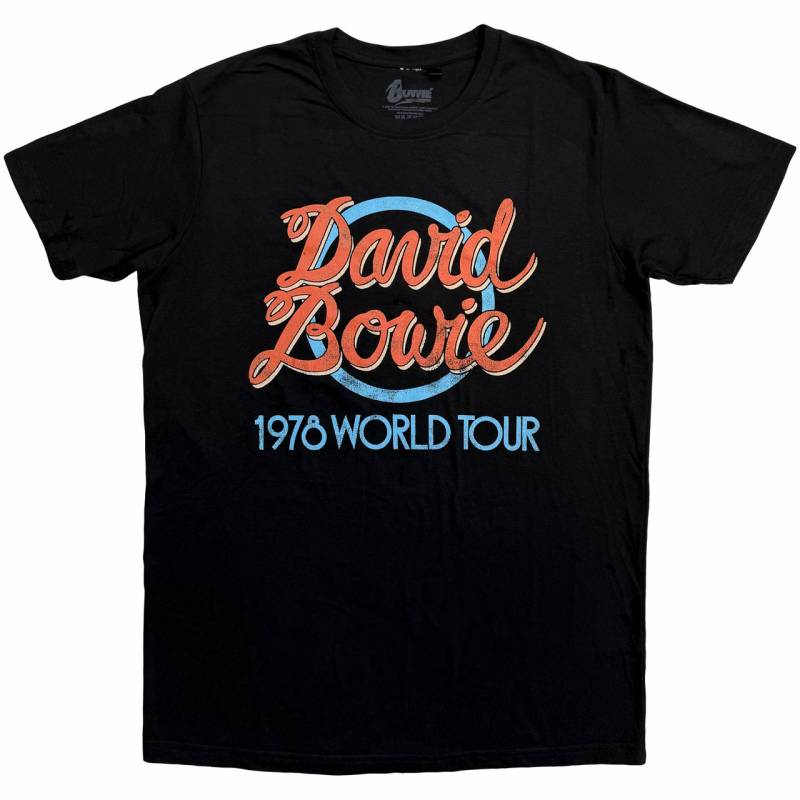 【予約商品】DAVID BOWIE バンドTシャツ ユニセックス: 1978 World Tour (Black)
